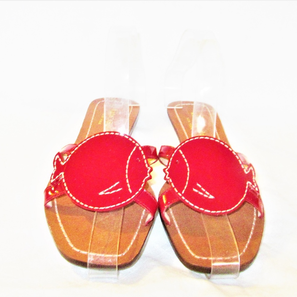 NWOB KATE SPADE RED "MOLLY" FISH FLIP FLOP SANDALS